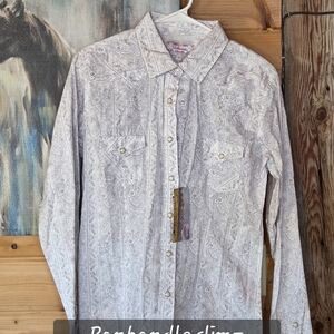Panhandle Slim Light Gray Paisley Shirt